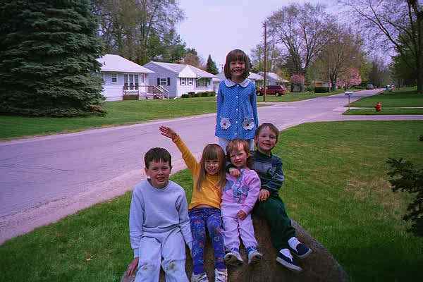 Justin, Elizabeth, Katherine, Jonathan, Caitlin (in back)